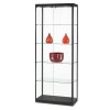Skleněná vitrína 800x2000x400 mm, s LED osvětlením, černá 472-014