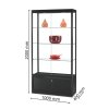 Skleněná vitrína 1000x2000x400 mm, s úložným prostorem, LED osvětlení, posuvné dveře 476-005