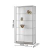 Skleněná vitrína 1000x1984x400 mm, páskové LED osvětlení, stříbrná 482-005