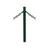 Zahrazovací ocelový sloupek Province City Ø 76 mm pro řetěz, dvě oka, barva zelená RAL6005 206322.6005