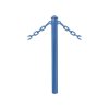 Zahrazovací ocelový sloupek Province Ø 76 mm pro řetěz, dvě oka, barva modrá RAL5010, hlavice Agora 206325.5010