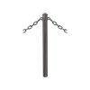 Zahrazovací ocelový sloupek Province Ø 76 mm pro řetěz, dvě oka, barva šedá Procity, hlavice Agora 206325.GPRO