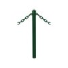 Zahrazovací ocelový sloupek Province Ø 76 mm pro řetěz, dvě oka, barva zelená RAL6005, hlavice Agora 206325.6005