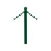 Zahrazovací ocelový sloupek Province Ø 76 mm pro řetěz, dvě oka, barva zelená RAL6005, hlavice Boule 206411.6005