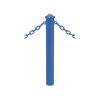 Zahrazovací ocelový sloupek Province Ø 114 mm pro řetěz, dvě oka, barva modrá RAL5010, hlavice Agora 206525.5010