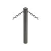 Zahrazovací ocelový sloupek Province Ø 114 mm pro řetěz, dvě oka, barva šedá Procity, hlavice Agora 206525.GPRO