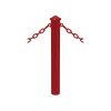 Zahrazovací ocelový sloupek Province Ø 114 mm pro řetěz, dvě oka, barva vínová RAL3004, hlavice Agora 206525.3004