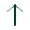 Zahrazovací ocelový sloupek Province Ø 114 mm pro řetěz, dvě oka, barva zelená RAL6005, hlavice Agora 206525.6005