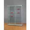 Skleněná vitrína 1500x1972x400 mm, bez osvětlení, posuvné dveře