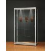 Skleněná vitrína 1200x2000x400 mm, s LED osvětlením, posuvné dveře, stříbrná 476-006