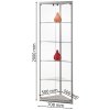 Rohová skleněná vitrína 500x2000x500 mm, s LED osvětlením 472-007