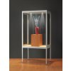 Prachotěsná skleněná vitrína 1000x1972x400 mm s nohami, LED osvětlení, stříbrná 474-004