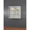 Nástěnná skleněná vitrína 1000x1000x300 mm, s LED osvětlením, stříbrná 472-015