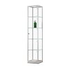 Skleněná vitrína 400x1984x400 mm, boční LED osvětlení, stříbrná 480-001