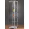 Skleněná vitrína 500x2000x500 mm, boční a stropní LED osvětlení