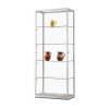 Skleněná vitrína 800x1984x400 mm, boční LED osvětlení, stříbrná 480-009