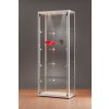 Skleněná vitrína 800x2000x400 mm, boční a stropní LED osvětlení