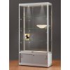 Skleněná vitrína 1000x2000x400 mm s úložným prostorem, boční a stropní LED osvětlení