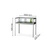 Stolní prosklená vitrína 1000x920x600 mm, stříbrná 485-001
