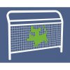 Školní zábradlí Conviviale s mříží a motivem "pes", délka 1500 mm, barva bílá RAL9010 206965.9010