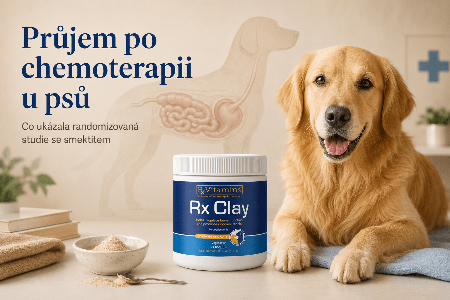 CHEMOTERAPIÍ INDUKOVANÝ PRŮJEM U PSŮ: CO UKÁZALA RANDOMIZOVANÁ STUDIE SE SMEKTITEM