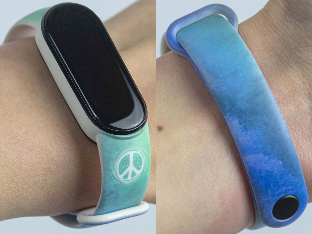 Náhradní náramek Mi band 3/4/5/6/7 HIPPIES V MODRÉM | Mi-band.cz