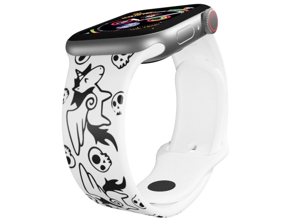 Apple watch řemínek Unicorn black bílý