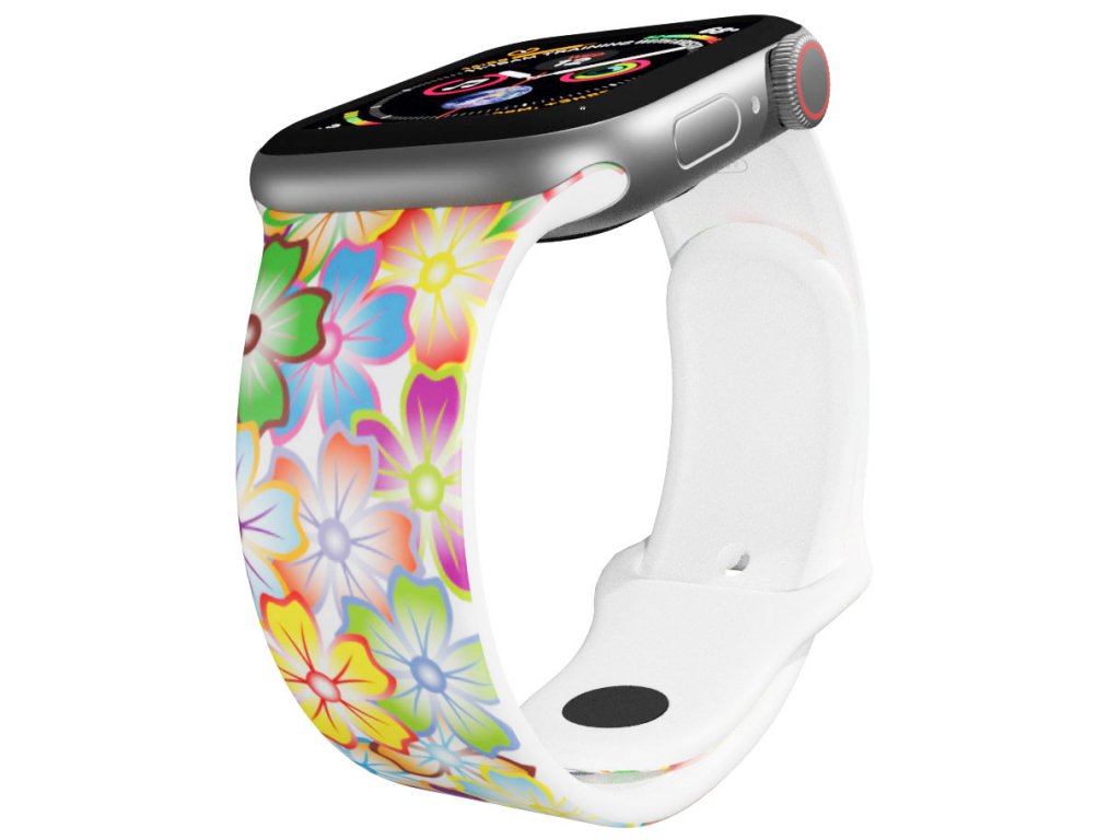 Apple watch řemínek Rozkvetlá louka bílý