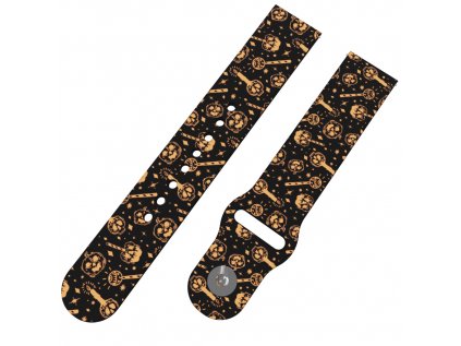 Strašidelné dýně řemínek 22 mm0139 K82 BLK A