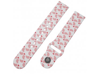 PTÁČCI SE SRDÍČKEM řemínek 22 mm0207 V01 WHT A