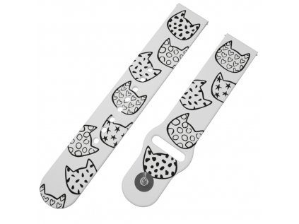 KOČIČÍ HLAVY řemínek 20 mm0003 F78 WHT A