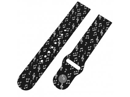 HUDEBNÍ NOTY řemínek 22 mm0195 K30 BLK A