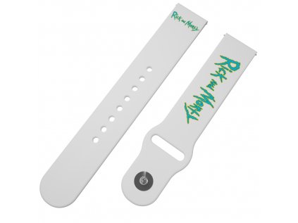 RICK AND MORTY - LOGO 2 řemínek 22 mm0339 J07 WHT A