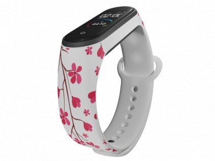 Náhradní náramek Mi band 3/4/5/6 Sakura bílý