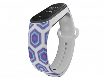 Náhradní náramek Mi band 3/4/5/6 Modro-Fialový Hexagon bílý