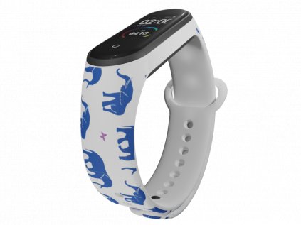 Náhradní náramek Mi band 3/4/5/6/7 Modří sloniA09 WHT