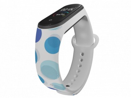 Náhradní náramek Mi band 3/4/5/6 Modré bubliny bílý