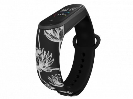 Náhradní náramek Mi band 3/4/5/6 Leknín černý