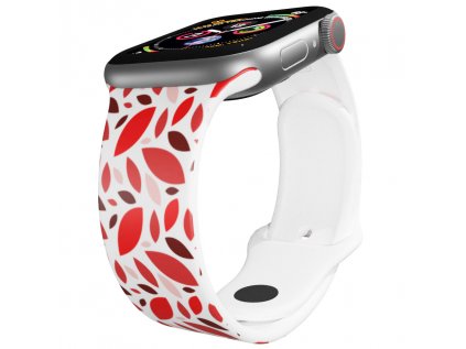 Apple watch řemínek Červené listyApple watch Apple watch řemínek Červené listyČervené listy bílý