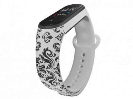 Náhradní náramek Mi band 3/4/5/6 Damask bílý