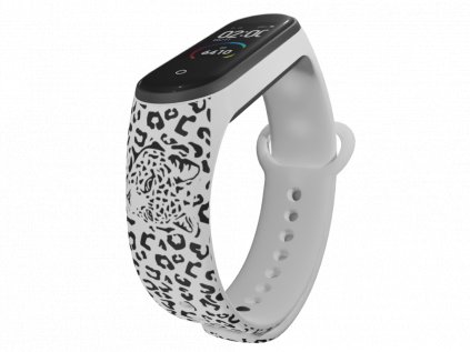 Náhradní náramek Mi band 3/4/5/6 Levhartí srst bílý