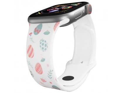 Apple watch řemínek Velikonoční vajíčka bílý