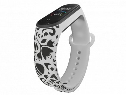 Náhradní náramek Mi band 3/4/5/6 Černobílá kuřátka bílý