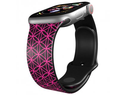 Apple watch řemínek geometrie fialová černý