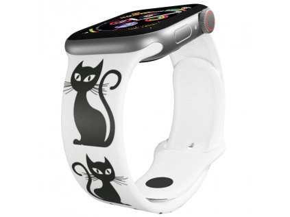Apple watch řemínek Kočka bílý
