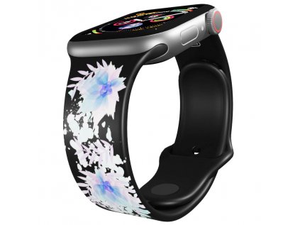 Apple watch řemínek Vodova kytka černý