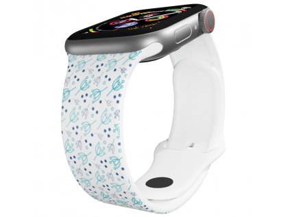 Apple watch řemínek Bršlice modráApple watch Apple watch řemínek Bršlice modráBršlice modrá bílý