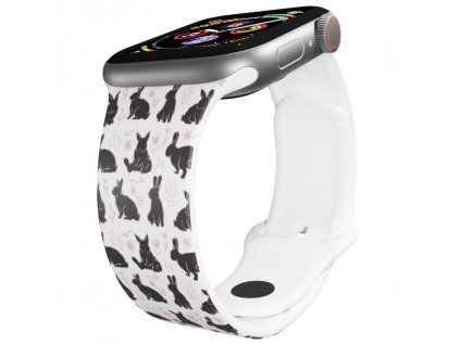 Apple watch řemínek Zajíčci bílý