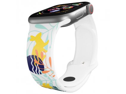 Apple watch řemínek Zajíci v trávě bílý