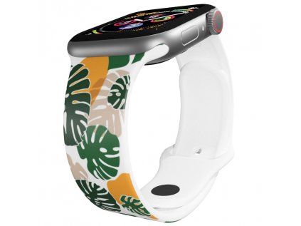 Apple watch řemínek Monstera bílý